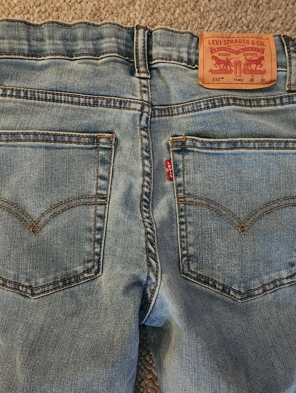 Boy's Levi Strauss Classic 510 Light Blue Jeans
